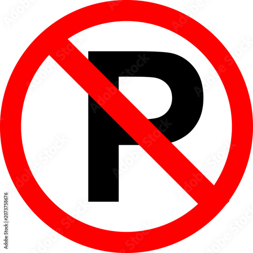 Vector illustration of a no parking sign 