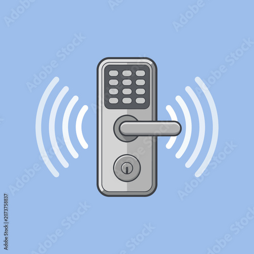 Modern electronic smart door lock with wireless signal waves
