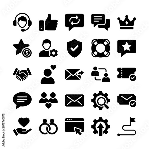 Black icons for web and media.