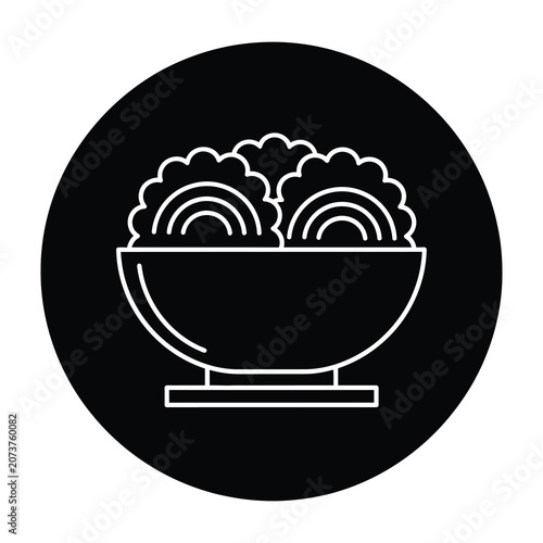 Bowl of food icon with rainbow design