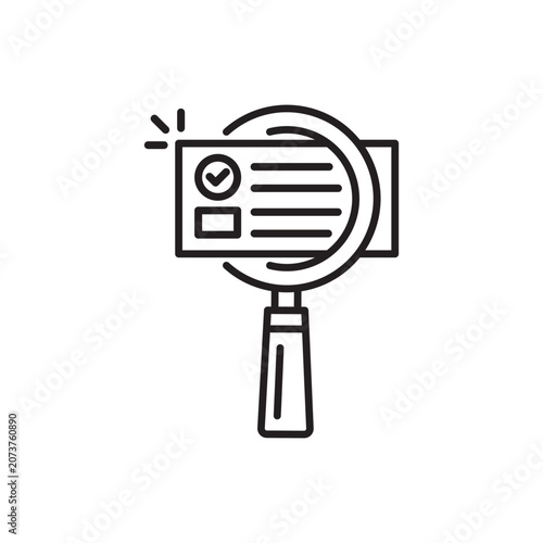 quality control or assessment thin line icon. linear trend evaluer or regulatory plan logotype graphic stroke design web element. concept of internal consulting service or management for auditor