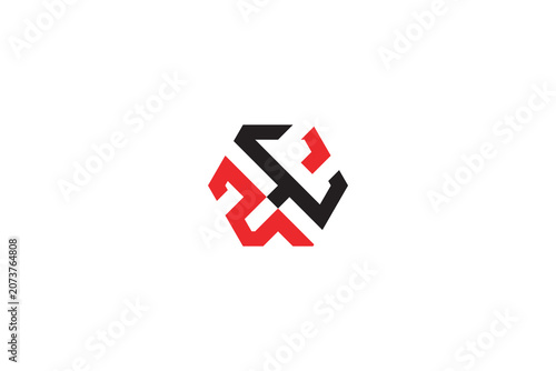 Abstract Hexagon Cross Logo Vector: Geometric Monogram Initial S Z Letter Plus Minimalist Sign Icon