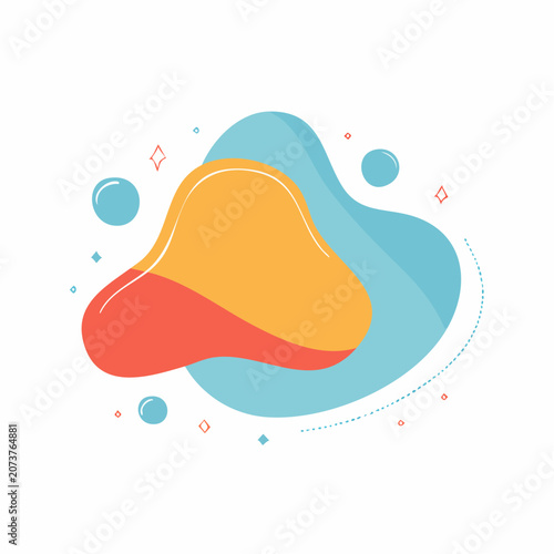 Abstract Fluid Shapes with Bubbles and Sparkles