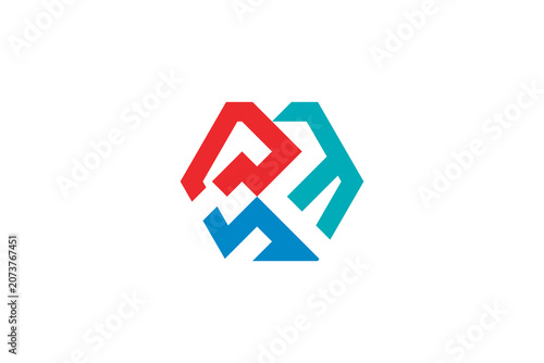 Abstract MDP Monogram Logo Vector: Modern Hexagonal Geometric Interlocking Letter Mark Branding Sign