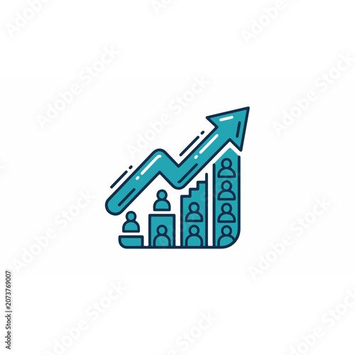Groth Business Growth Chart Icons Vactor