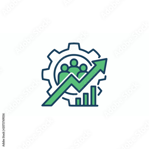 Groth Business Growth Chart Icons Vactor