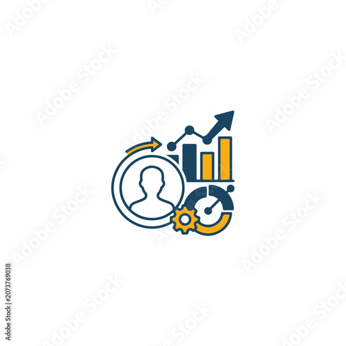Groth Business Growth Chart Icons Vactor