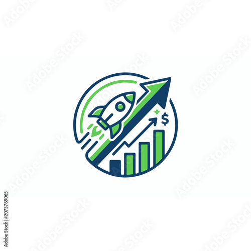 Groth Business Growth Chart Icons Vactor
