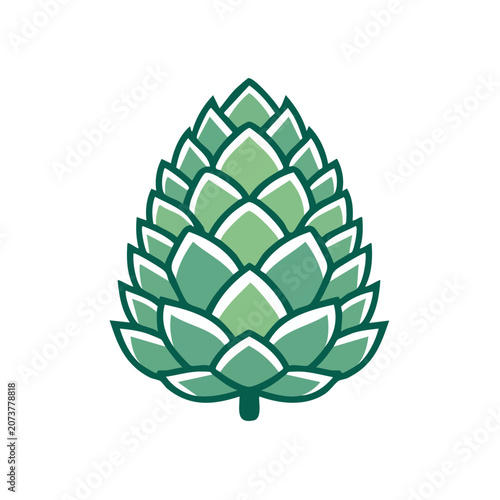 Flat illustration of a hop cone