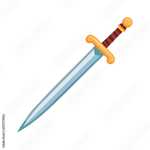 Medieval Sword Flat Vector Illustration