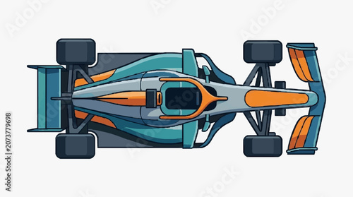 Fotografie F1 Racing Car Side View Aerodynamics.