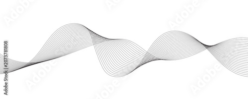 Obraz na płótnie Black Dot Wave Pattern on White Background