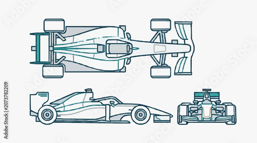 Photos Formula One Racing Car Technical Side Views.