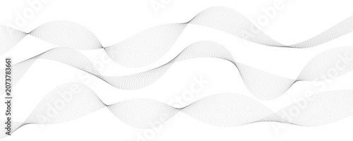 Tableau sur toile Black Dot Wave Pattern on White Background