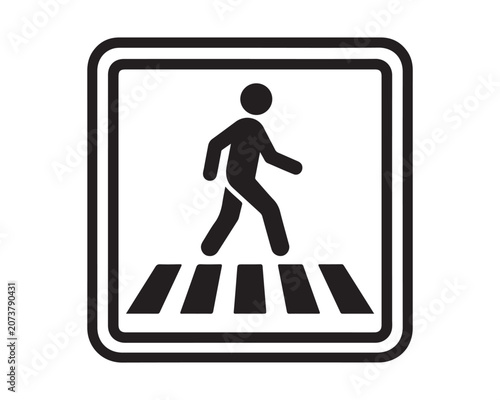 Pedestrian crossing sign icon