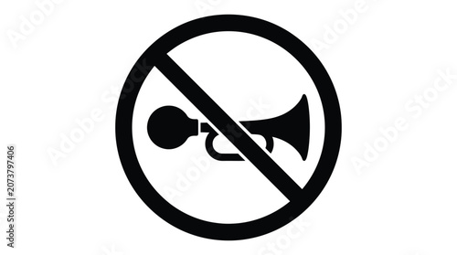 Foto No horn blowing prohibition sign black silhouette