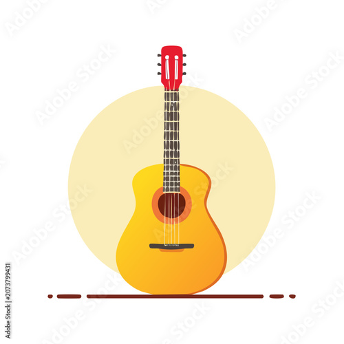 Flat illustration of an acoustic guitar