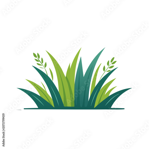 Flat illustration of green grass cluster