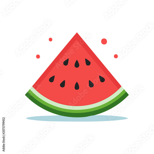 Flat illustration of a watermelon slice