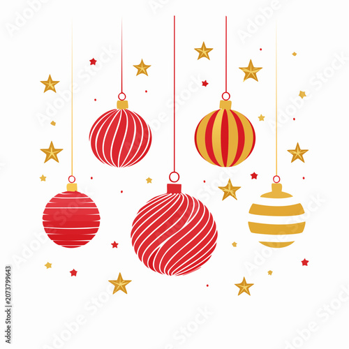 Christmas Ornaments and Stars Decoration