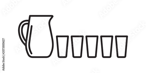 Photos Pitcher and five glasses icon