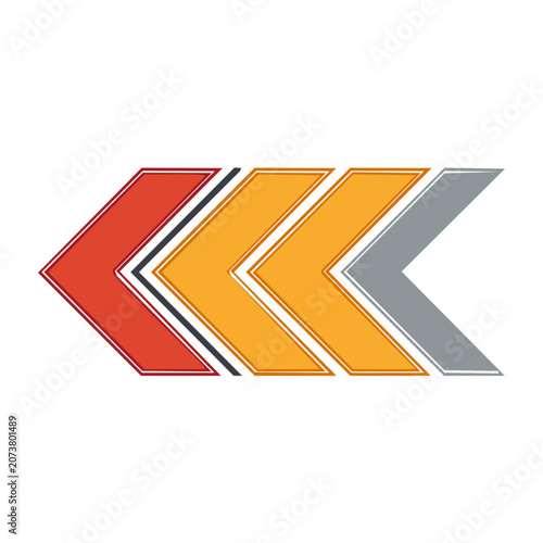 Graphic arrows showing progress and direction