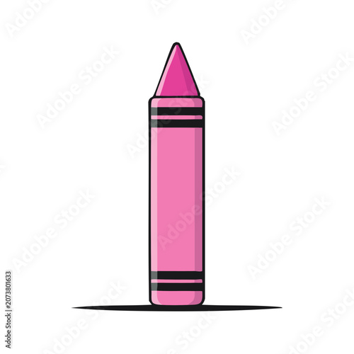 Pink wax crayon vector illustration