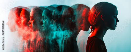 Conceptual Portrait Depicting Mental Health Struggles