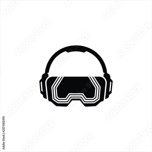 Virtual reality headset icon silhouette