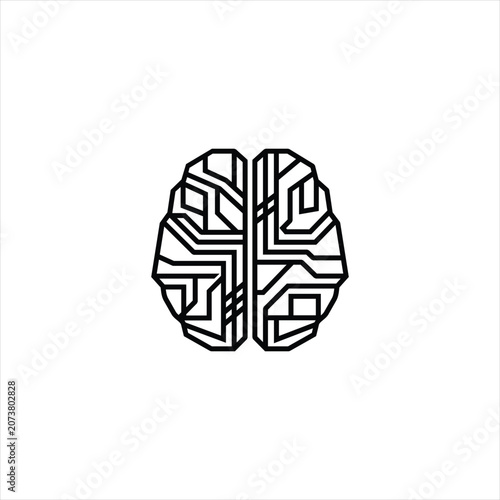 Digital brain circuitry abstract graphic