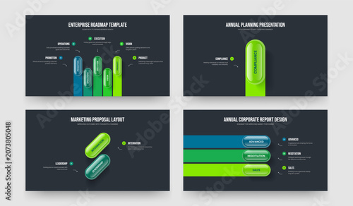 Business Insight Five One Two Three Option Diagram Frame Design Vector Illustration Collection. Digital Visualization 5 1 2 3 Step Infographic Presentation Layout Bundle.