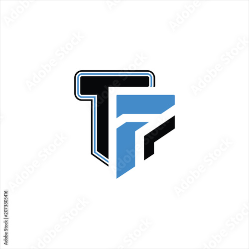 Initial TF abstract logo design clean and modern