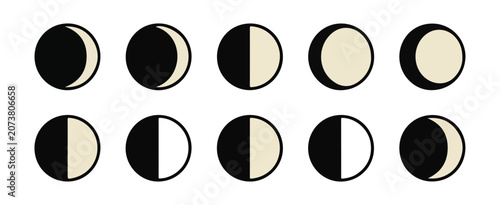 Foto Lunar Cycle Moon Phases Diagram Vector Illustration