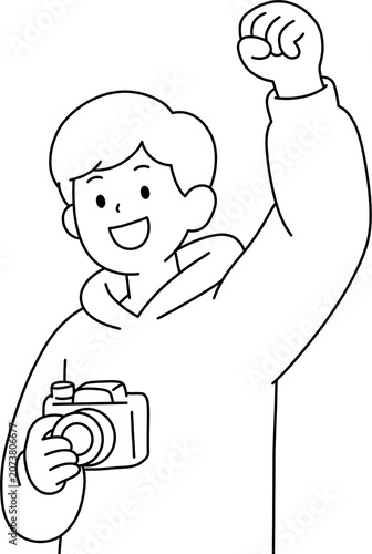 카메라 남 흑백