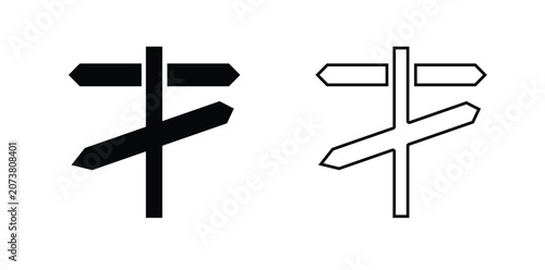 Signpost icon, Signpost Logo, Signpost vector illustration