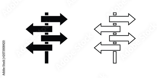 Signpost icon, Signpost Logo, Signpost vector illustration