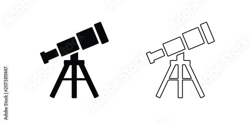 Telescope icon, Telescope Logo, Telescope vector illustration