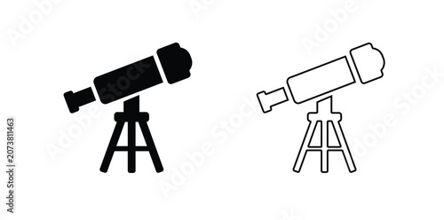 Telescope icon, Telescope Logo, Telescope vector illustration