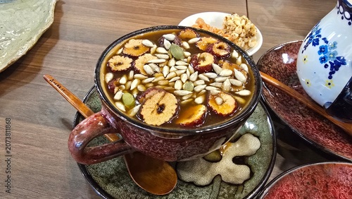 Traditional Korean teas such as jujube tea and Medicinal herb tea