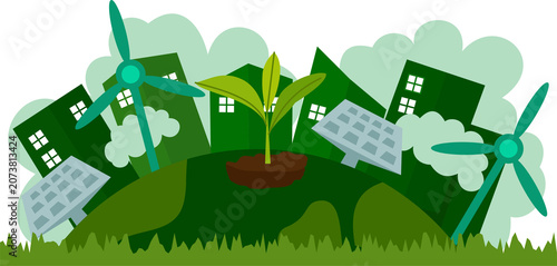 Green city concept and Green eco life