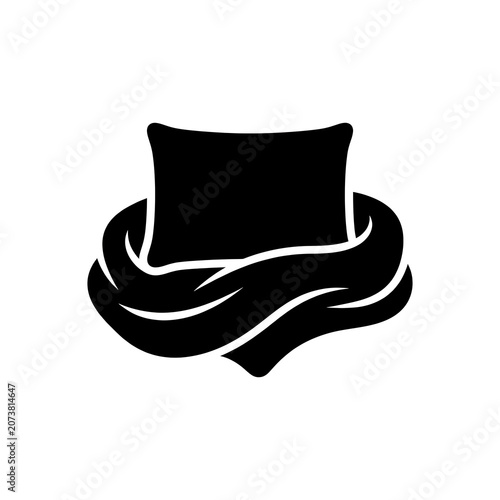 Minimalist Silhouette of a Cozy Pillow in a Soft Fabric Nest
