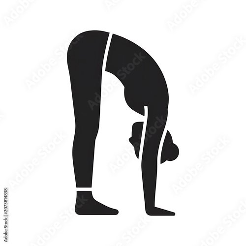 Minimalist Standing Forward Fold Yoga Silhouette Icon