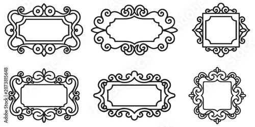 Collection of decorative victorian frames for stationery.
