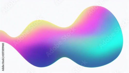 Abstract Trendy Grainy Gradient Aura Shape Neon Unicorn Blob Isolated On White Textured Pastel Candy Overlay