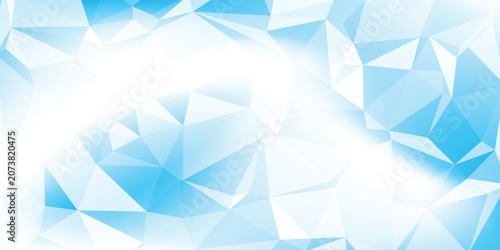 Soft Cyan and White Polygon Facets Forming an Airy Geometric Background with Modern Depth decorative background design eps10