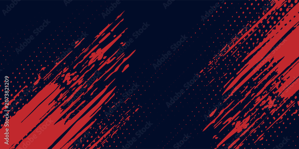 Fototapeta premium Black and red abstract grunge background with halftone style modern arts sport background abstract