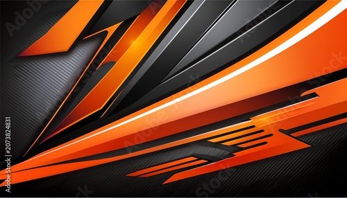 Abstract Orange Grey Background For Sports Racing Premium Vector Design