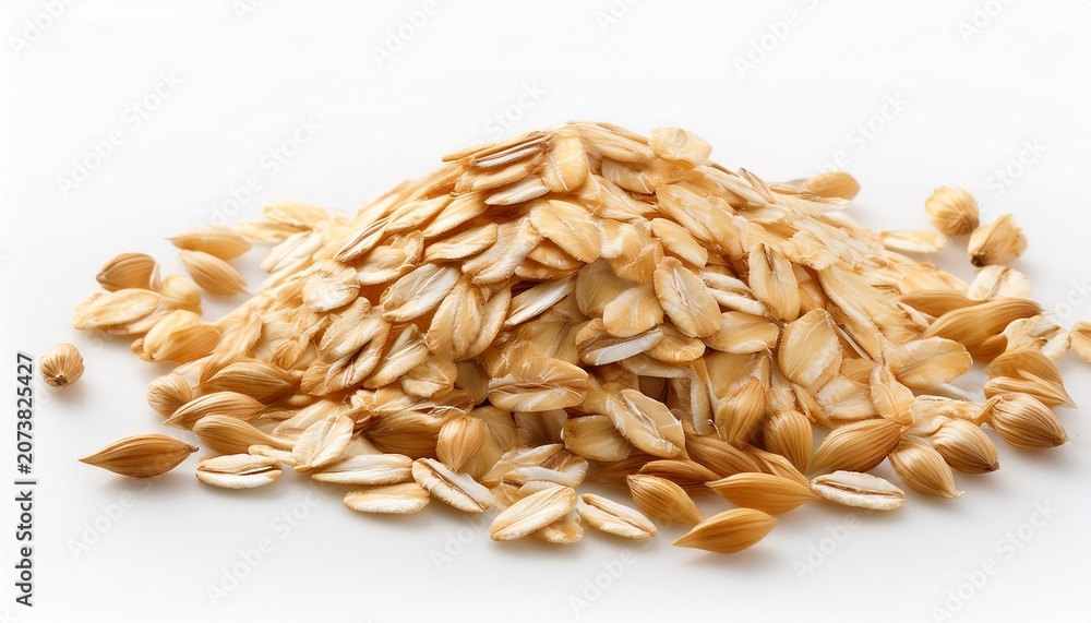Obraz premium Oats On A White Background