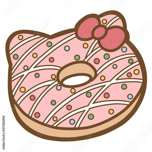Cute strawberry donut Dessert clipart png
