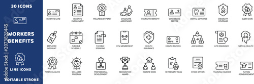 Foto Workers benefits vector icons